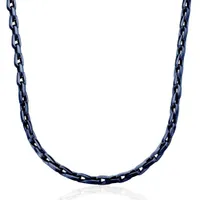 SteelX Stainless Steel 24" Dark Blue Fancy Link Chain