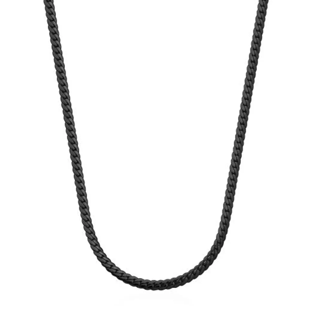 SteelX Stainless Steel 24" Black Tight Cuban Chain