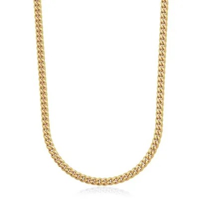 SteelX Stainless Steel 26" Gold Plated Cuban Chain