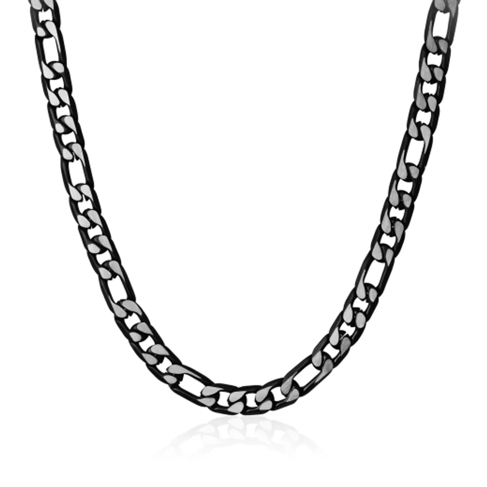 Stainless Steel 22+2" 9.4mm Black Curb Chain