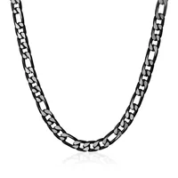 Stainless Steel 22+2" 9.4mm Black Curb Chain