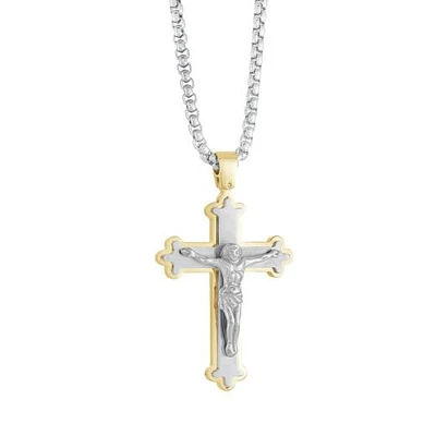 Italgem Gold Jesus-Cross Pendant Necklace