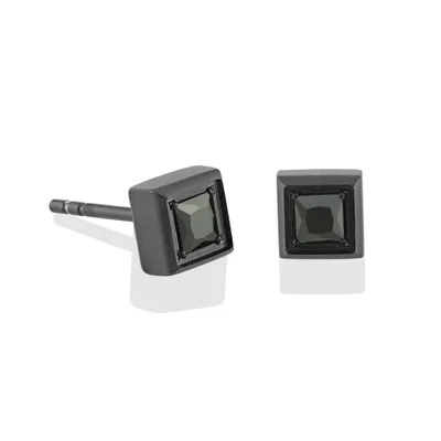 Stainless Steel Cubic Zirconia Square Studs