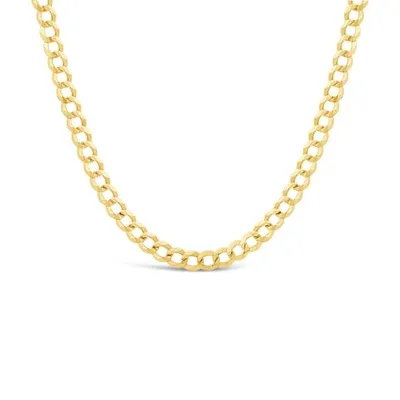 14K Yellow Gold 18" Diamond Cut Concave Curb Chain