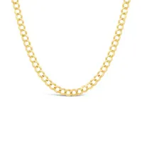 14K Yellow Gold 18" Diamond Cut Concave Curb Chain