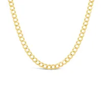 14K Yellow Gold 20" Diamond Cut Concave Curb Chain