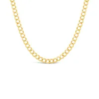 14K Yellow Gold 24" Diamond Cut Concave Curb Chain