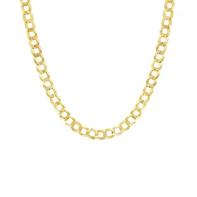 14K Yellow Gold 18" Diamond Cut Concave Curb Chain