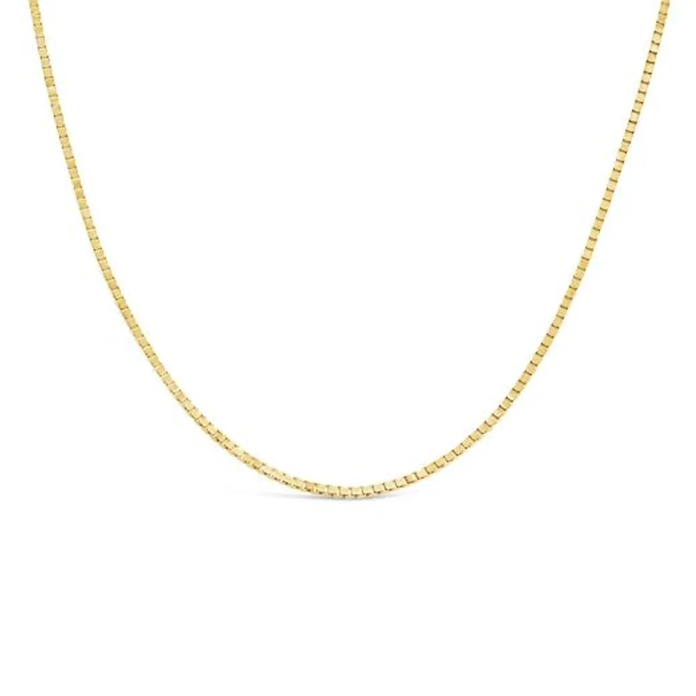 14K Yellow Gold 18" 0.8mm Box Link Chain