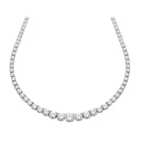 14K White Gold Diamond 3.20CTW Riviera Necklace