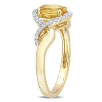 Julianna B 10K Gold Citrine & Diamond Ring