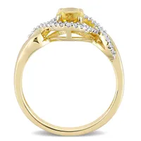 Julianna B 10K Gold Citrine & Diamond Ring