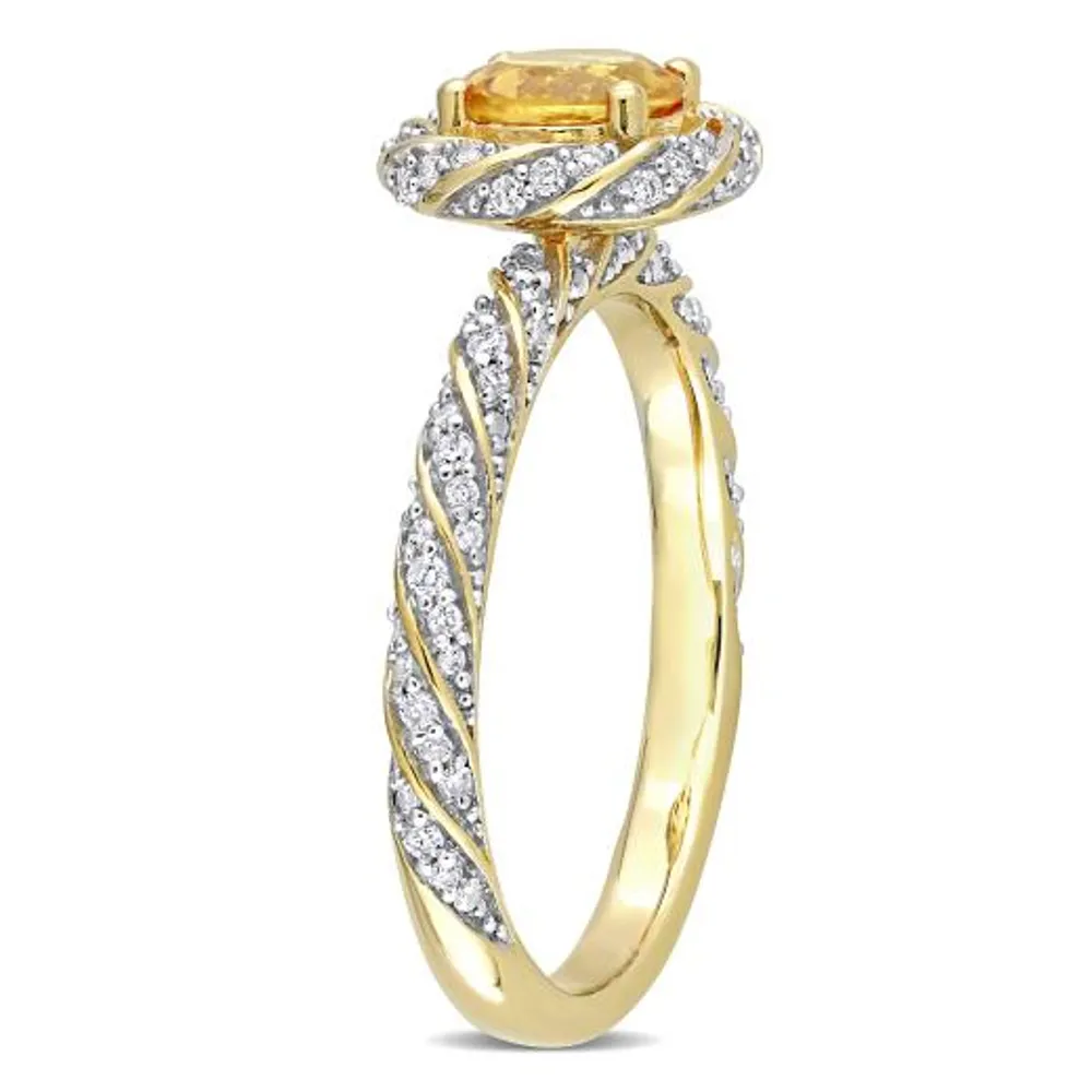 Julianna B 14K Yellow Gold Citrine & Diamond Ring