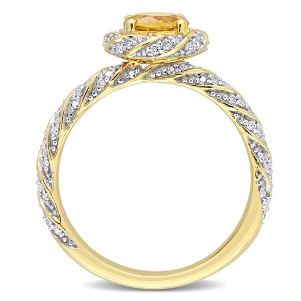 Julianna B 14K Yellow Gold Citrine & Diamond Ring