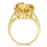 Julianna B Sterling Silver Citrine & Diamond Ring