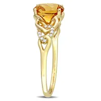 Julianna B 10K Yellow Gold Madeira Citrine & Diamond Ring