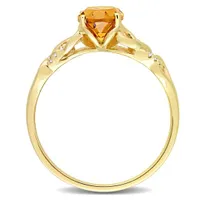 Julianna B 10K Yellow Gold Madeira Citrine & Diamond Ring