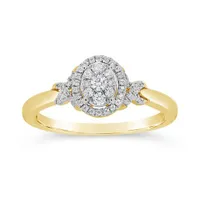 10K Yellow Gold 0.26CTW Diamond Oval Shape Promise Ring