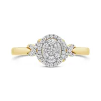 10K Yellow Gold 0.26CTW Diamond Oval Shape Promise Ring