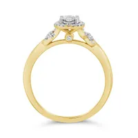 10K Yellow Gold 0.26CTW Diamond Oval Shape Promise Ring