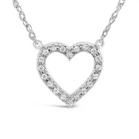 10K White Gold Diamond Heart Necklace