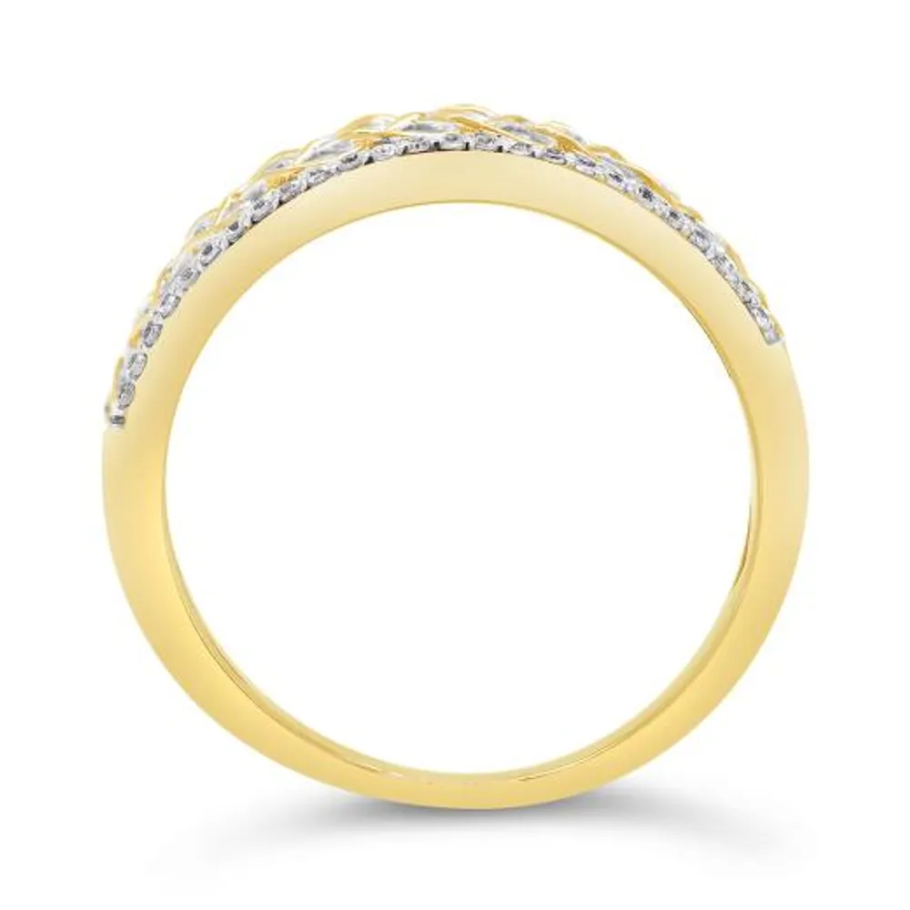 10K Yellow Gold 0.50CTW Diamond Wave Band