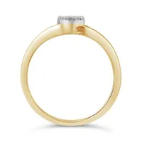 10K Yellow Gold 0.10CTW Diamond Marquise Shaped Promise Ring