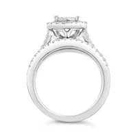 10K White Gold Diamond Three Piece Bridal Set 1.00CTW I2/HIJ