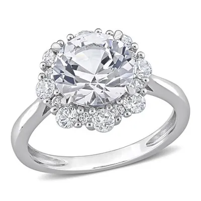 Julianna B 10K White Gold Created White Sapphire Ring