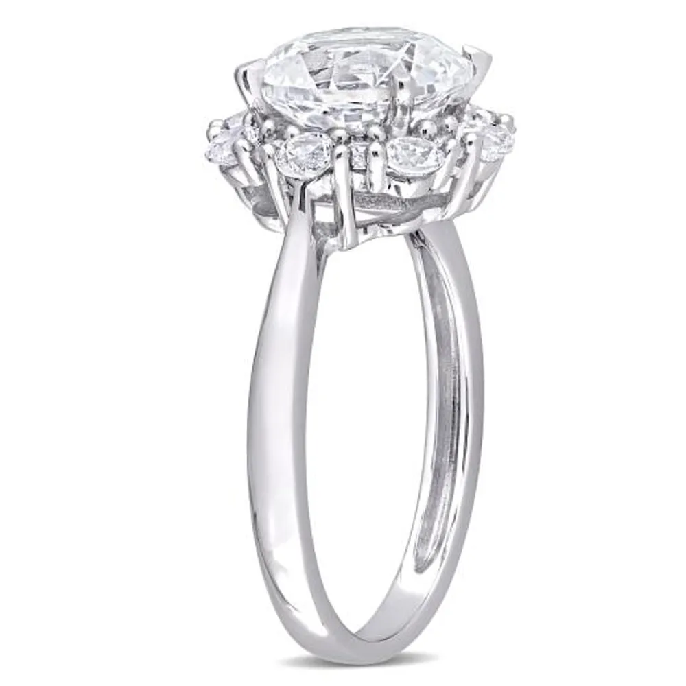 Julianna B 10K White Gold Created White Sapphire Ring