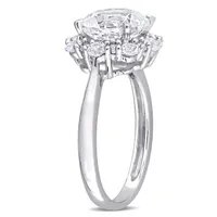 Julianna B 10K White Gold Created White Sapphire Ring