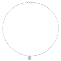 Julianna B 10K White Gold Sky Blue Topaz and White Topaz Necklace