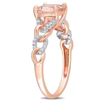 Julianna B 10K Rose Gold Morganite and Diamond Ring