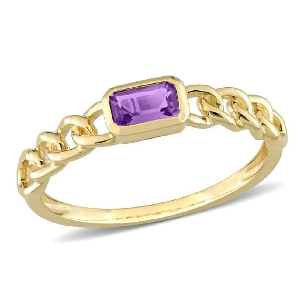 Julianna B 10K Yellow Gold Octagon Amethyst Ring