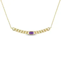 Julianna B 10K Yellow Gold Octagon Amethyst Necklace