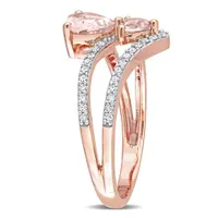 Julianna B 10K Rose Gold Morganite and Diamond Ring