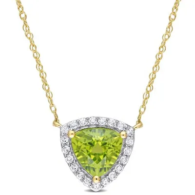 Julianna B 10K Yellow Gold Peridot and White Topaz Necklace