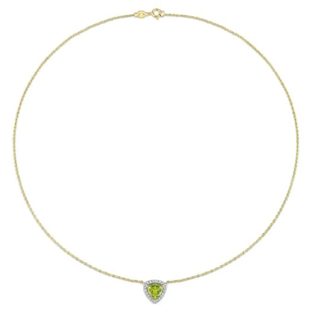 Julianna B 10K Yellow Gold Peridot and White Topaz Necklace