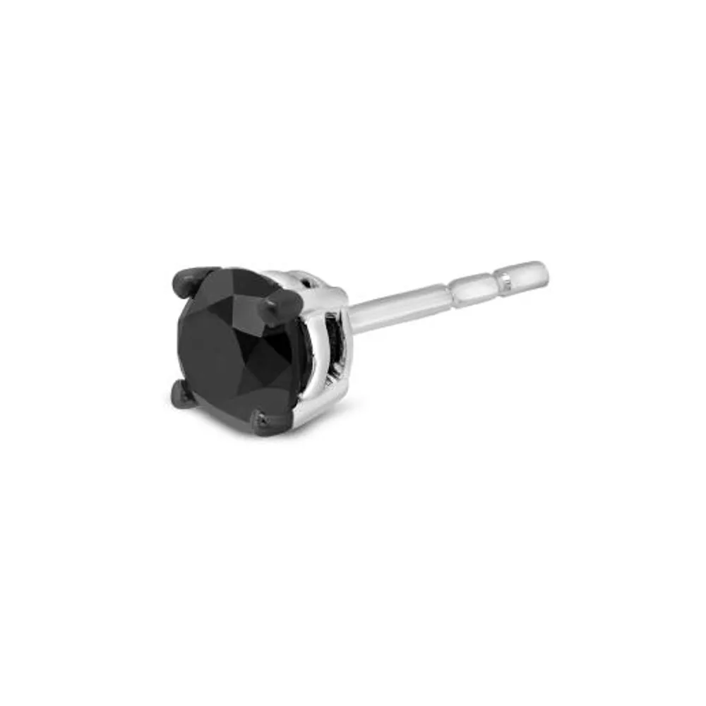 10K White Gold 0.45CT Black Diamond Single Stud Earring