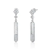 Sterling Silver Cubic Zirconia Drop Cage Earrings