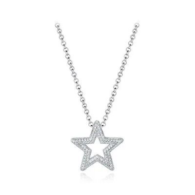 Sterling Silver 19" Cubic Zirconia Star Pendant