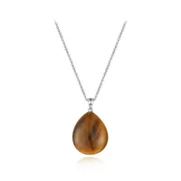 Sterling Silver 19" Tiger Eye Pendant