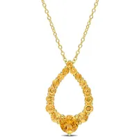 Julianna B Sterling Silver 18K Gold Plated Citrine 18" Teardrop Pendant