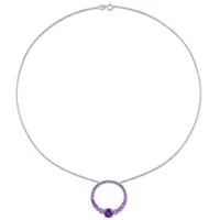 Julianna B Sterling Silver Amethyst Circle of Life 18" Pendant