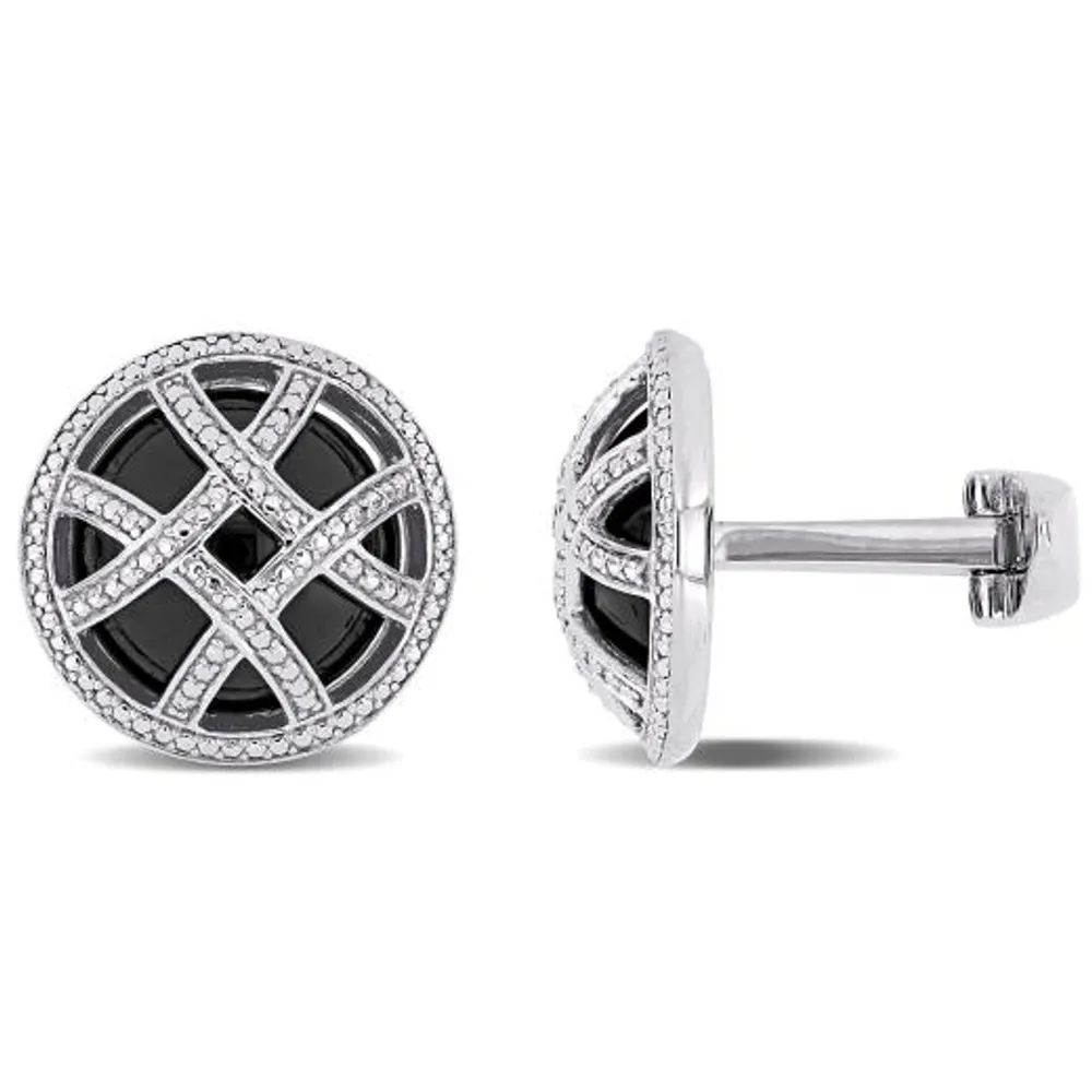 Julianna B Sterling Silver Black Onyx Cufflinks