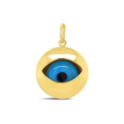 10K Yellow Gold Evil Eye Pendant