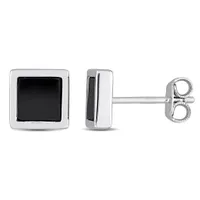 Julianna B Sterling Silver Hematite Fashion Post Earrings