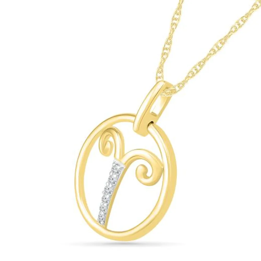 10K Yellow Gold Aries Diamond Pendant