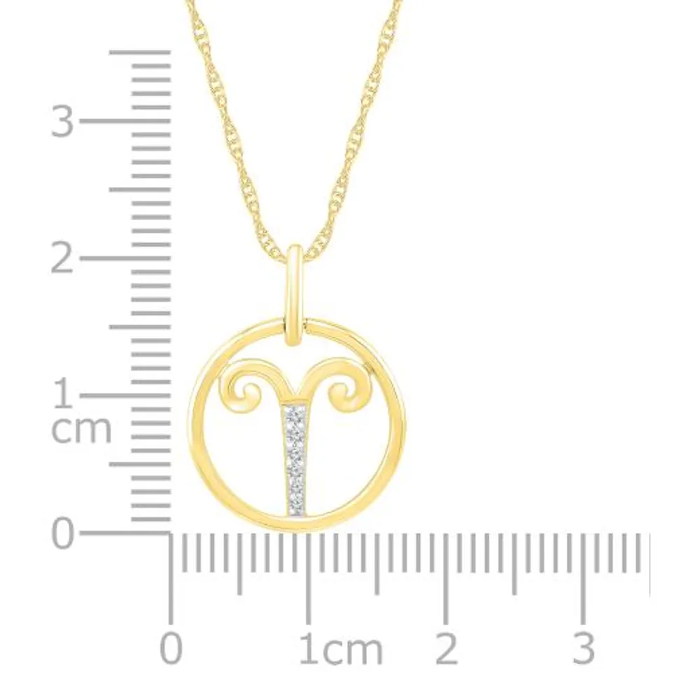 10K Yellow Gold Aries Diamond Pendant