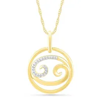 10K Yellow Gold Cancer Diamond Pendant